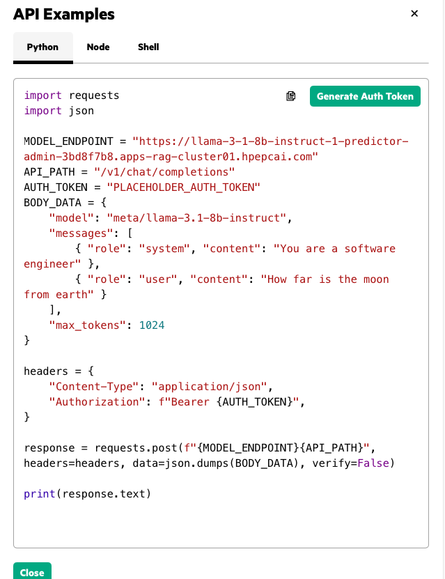 Code to programmatically access knowledge base via endpoints Code to programmatically access knowledge base via endpoints