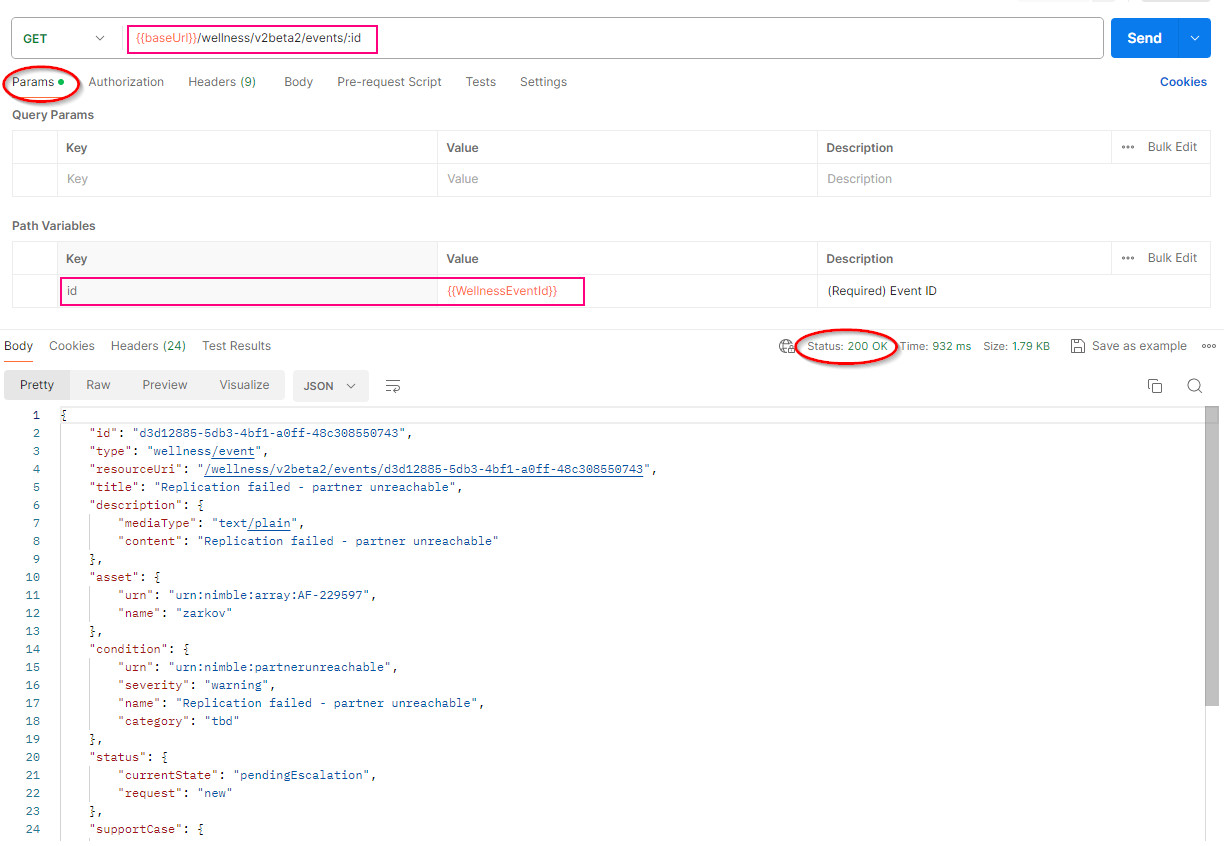 Figure 4: View information for a specific event ID