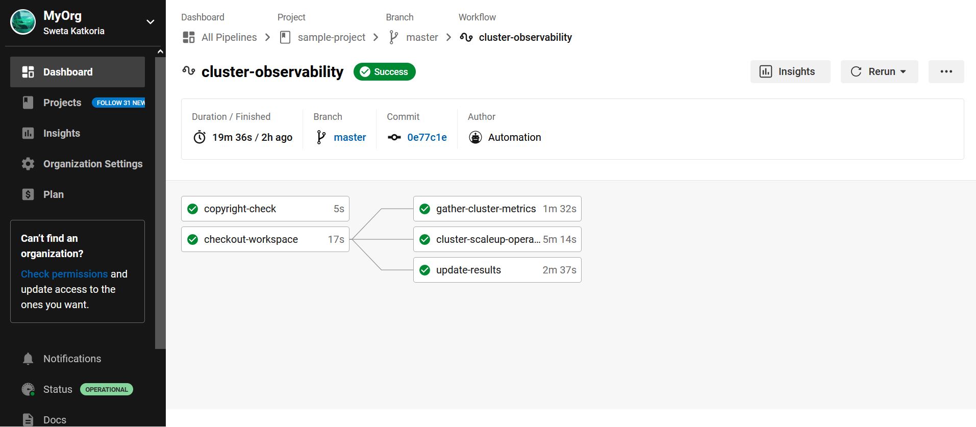 Sample CircleCI Automation pipeline