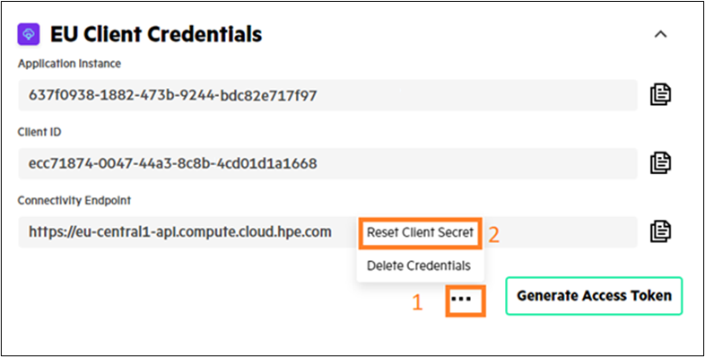 Reset GreenLake Access Token