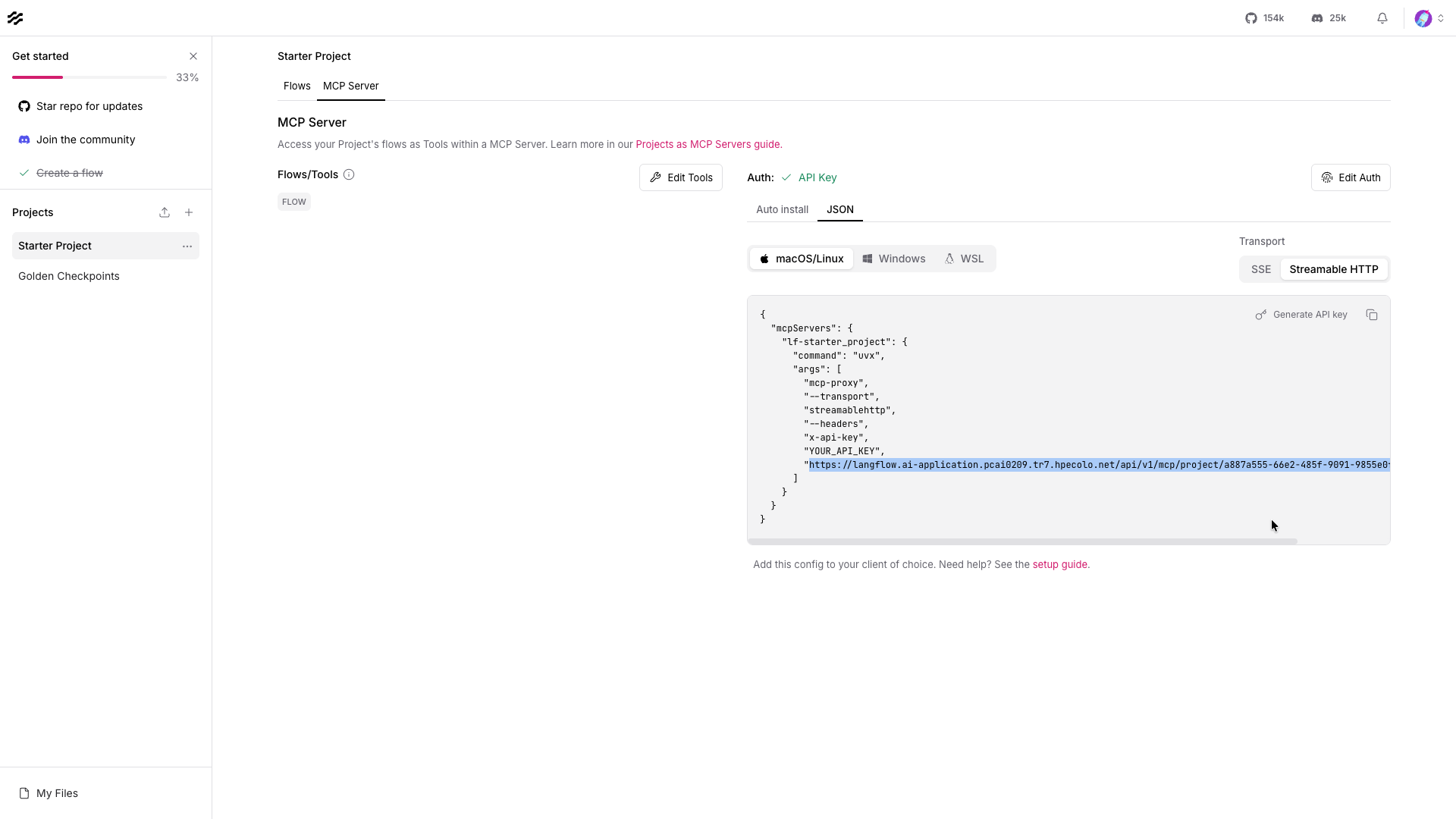 Langflow MCP Server URL