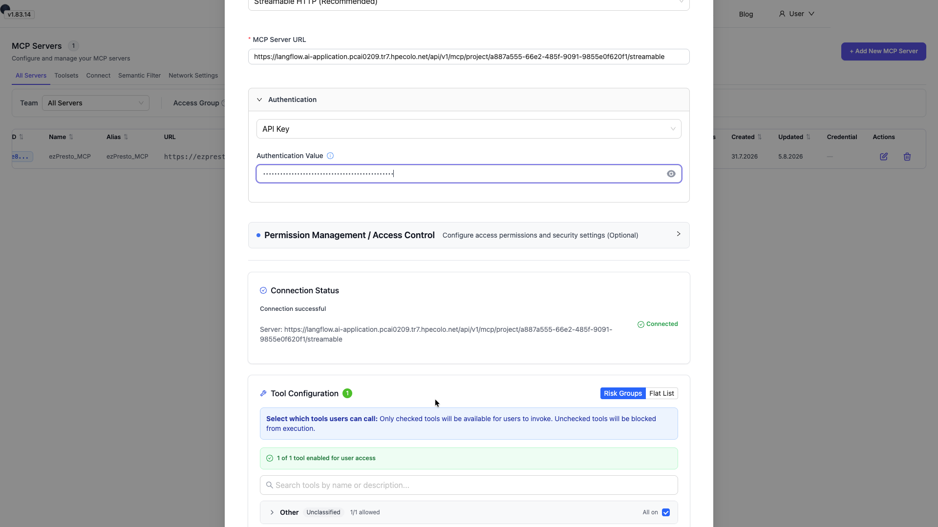 LiteLLM Add Langflow MCP Server URL and API Key