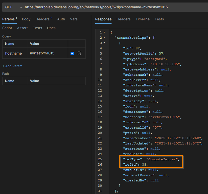 Host record via REST API
