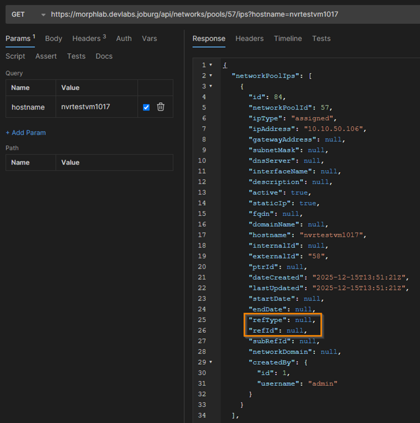 API host record with no link