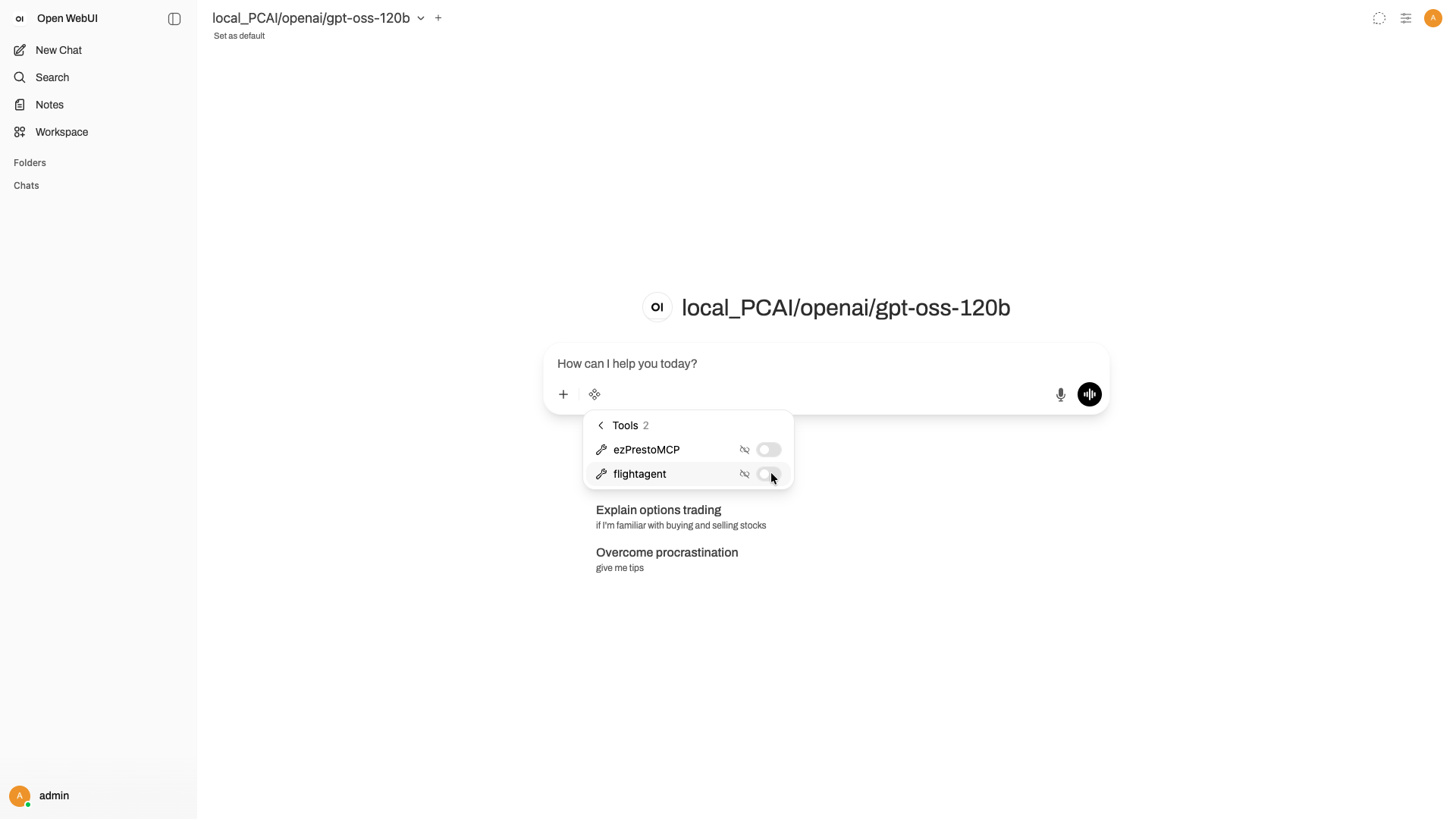 OpenWebUI new chat