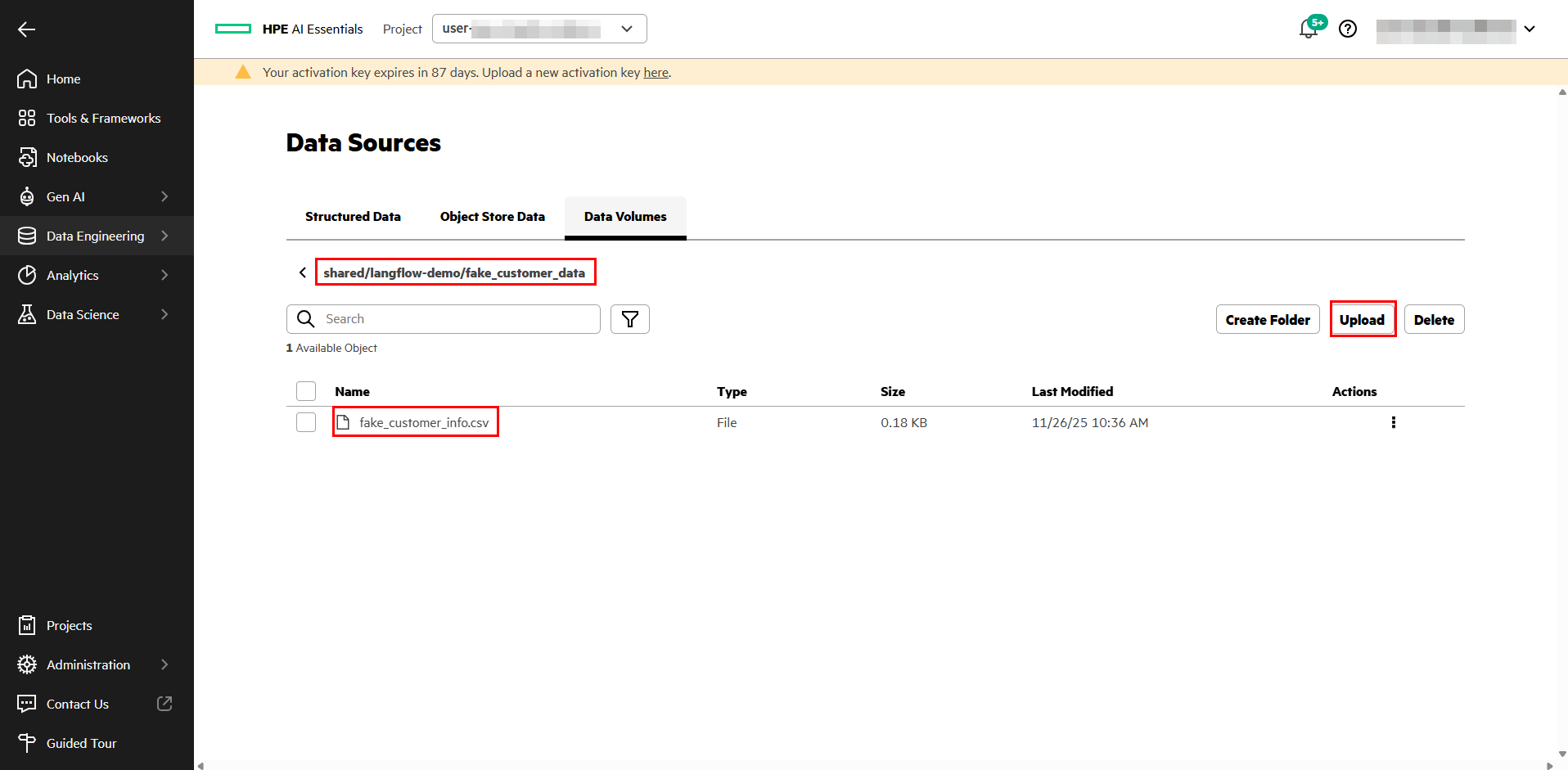 Upload CSV File